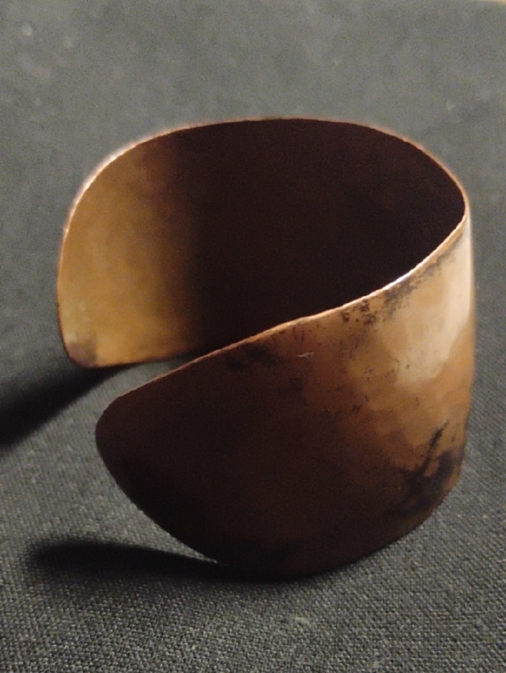 Hammered Minimalist Copper Cuff Bracelet - Picture 2 of 2
